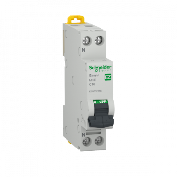 DISJONCTEUR MODULAIRE EASY9 1P+N. 16A COURBE C 4500A